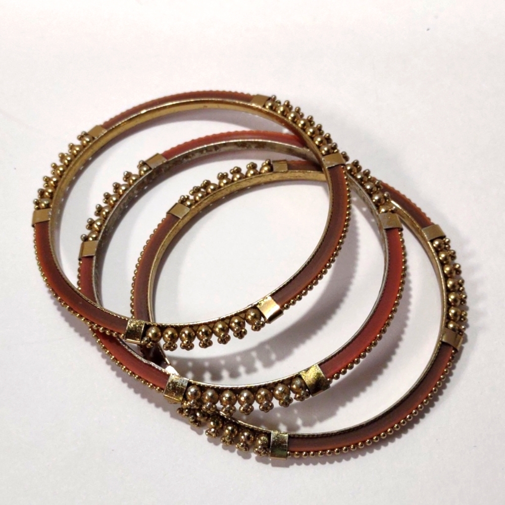 Gold And Copper Tone Colored Bracelet Jewelry Bundle Or Craft Charm Accents